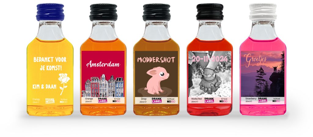 Shotjes met eigen etiket